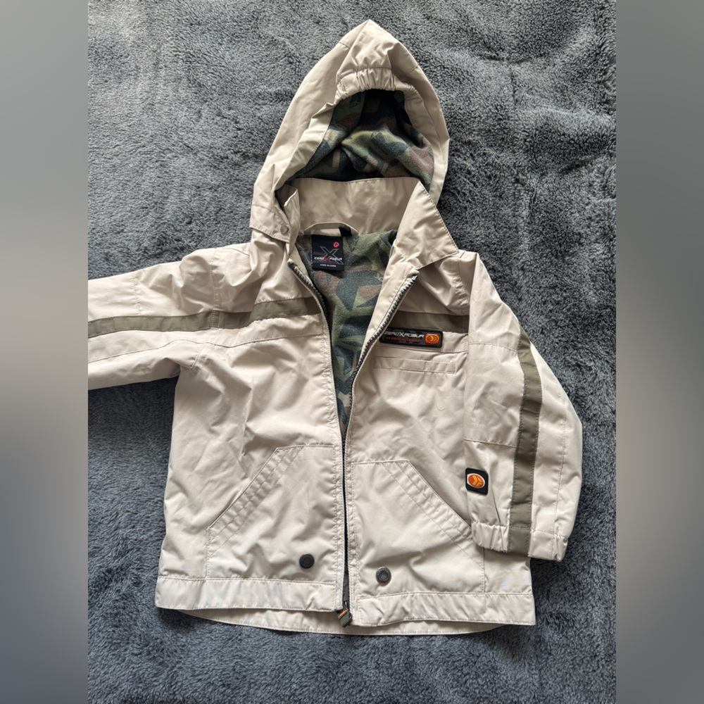 Kids Beige Hooded Jacket